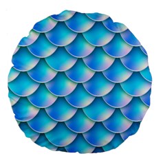Mermaid Tail Blue Large 18  Premium Flano Round Cushion  from ArtsNow.com Front