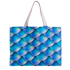 Mermaid Tail Blue Zipper Mini Tote Bag from ArtsNow.com Front