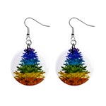 rainbow christmas tree 1  Button Earrings