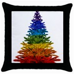 rainbow christmas tree Throw Pillow Case (Black)