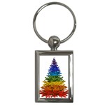 rainbow christmas tree Key Chain (Rectangle)