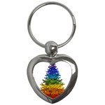 rainbow christmas tree Key Chain (Heart)