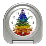 rainbow christmas tree Travel Alarm Clock