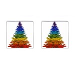 rainbow christmas tree Cufflinks (Square)