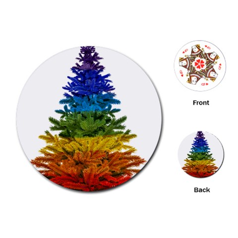 rainbow christmas tree Playing Cards Single Design (Round) from ArtsNow.com Front