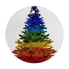 rainbow christmas tree Round Ornament (Two Sides) from ArtsNow.com Front
