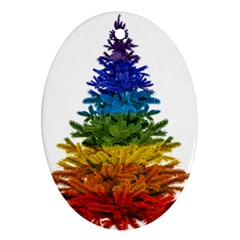 rainbow christmas tree Oval Ornament (Two Sides) from ArtsNow.com Back