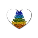 rainbow christmas tree Rubber Coaster (Heart)