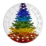 rainbow christmas tree Round Filigree Ornament (Two Sides)