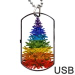 rainbow christmas tree Dog Tag USB Flash (Two Sides)