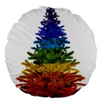 rainbow christmas tree Large 18  Premium Flano Round Cushion 