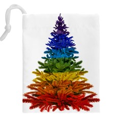 rainbow christmas tree Drawstring Pouch (4XL) from ArtsNow.com Back