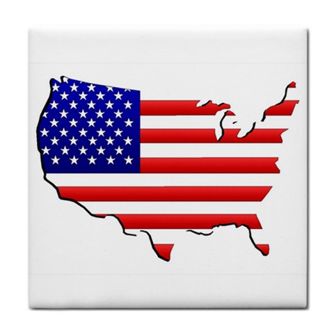 American Map Flag Tile Coaster from ArtsNow.com Front