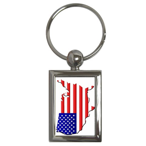 American Map Flag Key Chain (Rectangle) from ArtsNow.com Front