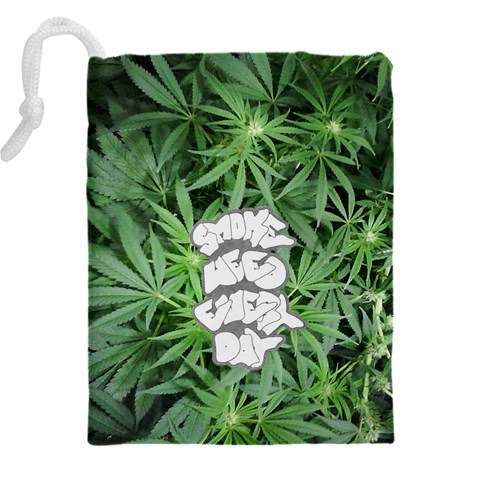 Smoke Weed Every Day Drawstring Pouch (4XL) from ArtsNow.com Back