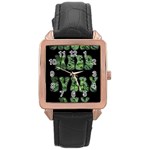 Smoke Weed Every Day c Rose Gold Leather Watch 