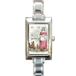 640px-feeding The Chickens (1) Rectangle Italian Charm Watch