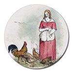640px-feeding The Chickens (1) Round Mousepads