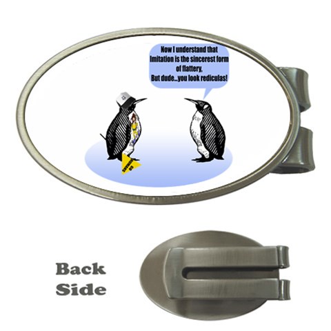 Penguins!! Money Clip (Oval) from ArtsNow.com Front