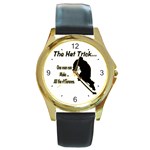 The Hat Trick Round Gold Metal Watch