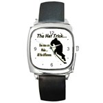 The Hat Trick Square Metal Watch