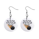 Own The Puck 1  Button Earrings