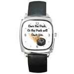 Own The Puck Square Metal Watch