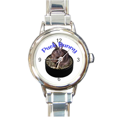 Puck Bunny 1 Round Italian Charm Watch from ArtsNow.com Front