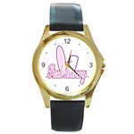 Puck Bunny 2 Round Gold Metal Watch