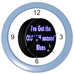 Off Season Hockey Blues Color Wall Clock