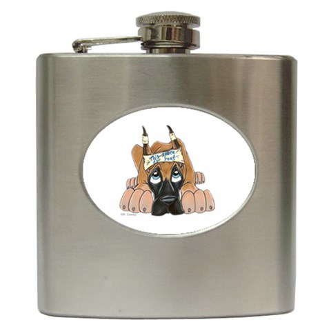 CF Pup space for rent Hip Flask (6 oz) from ArtsNow.com Front
