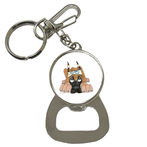 CF Pup space for rent Bottle Opener Key Chain from ArtsNow.com Front