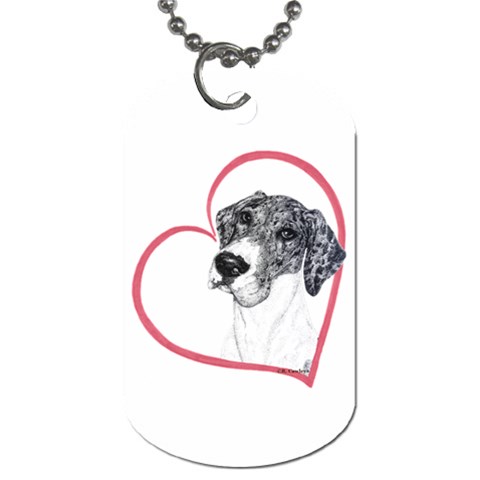 NMtlMrl Dots Heartline Dog Tag (One Side) from ArtsNow.com Front
