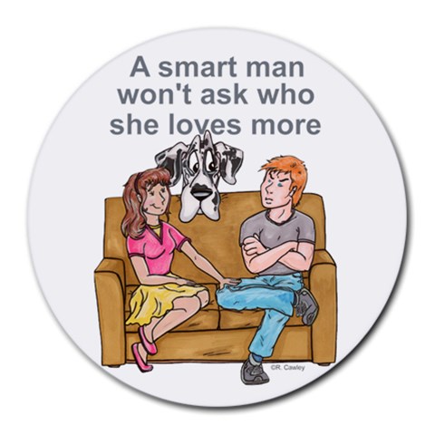 NH Smart Man Round Mousepad from ArtsNow.com Front