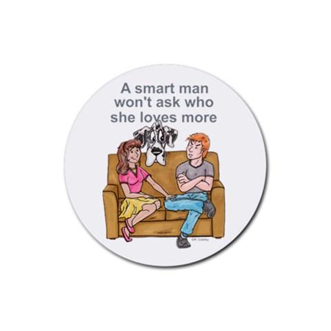 NH Smart Man Rubber Coaster (Round) from ArtsNow.com Front