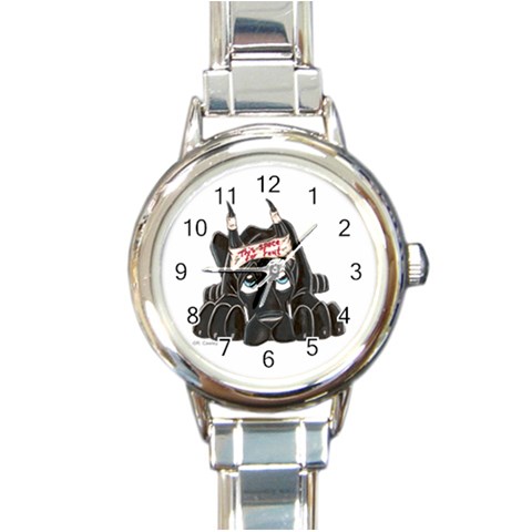 CBlk Pup space for rent Round Italian Charm Watch from ArtsNow.com Front