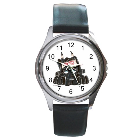 CBlk Pup space for rent Round Metal Watch from ArtsNow.com Front