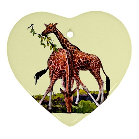 Drinking giraffe Ornament (Heart) from ArtsNow.com Front