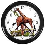Drinking giraffe Wall Clock (Black)
