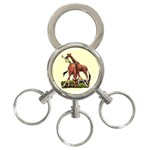 Drinking giraffe 3-Ring Key Chain
