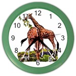 Drinking giraffe Color Wall Clock