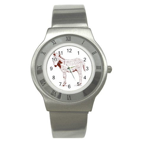 Donkey foal Stainless Steel Watch from ArtsNow.com Front