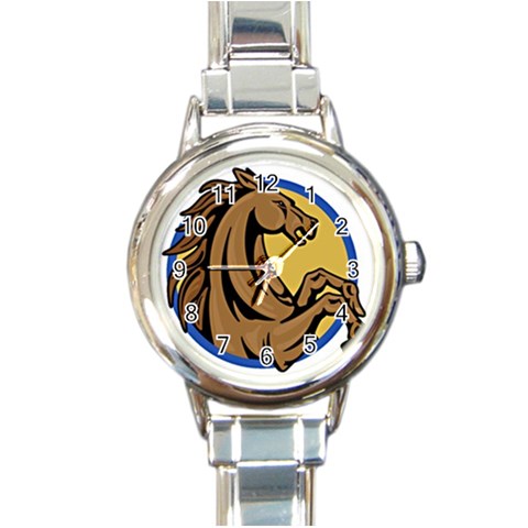 Horse circle Round Italian Charm Watch from ArtsNow.com Front