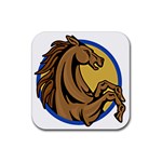 Horse circle Rubber Square Coaster (4 pack)