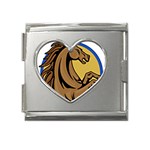 Horse circle Mega Link Heart Italian Charm (18mm)