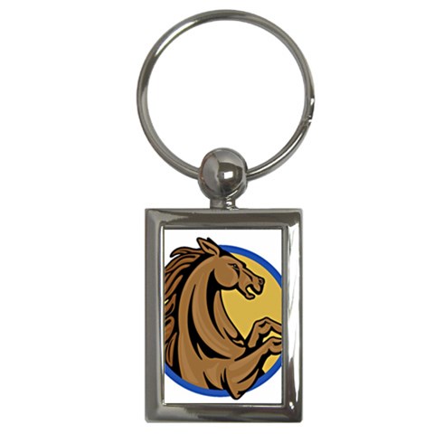 Horse circle Key Chain (Rectangle) from ArtsNow.com Front