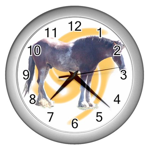 Clydesdale 2 Wall Clock (Silver) from ArtsNow.com Front