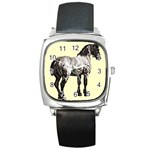 Vintage horse 3 Square Metal Watch