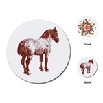 Vintage horse 3 Playing Cards (Round)