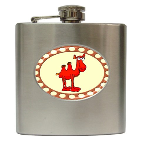 Camel Hip Flask (6 oz) from ArtsNow.com Front